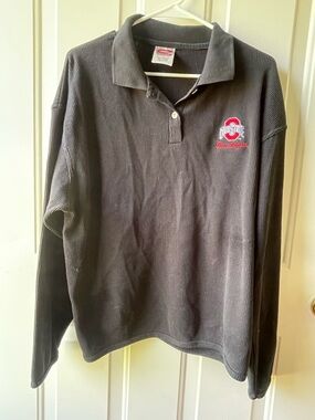 Ohio State Women’s Black Long-Sleeve Polo Tee